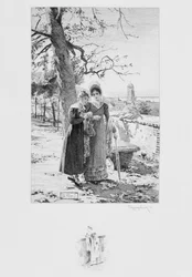 Madame Aubain y Felicite, ilustración de 